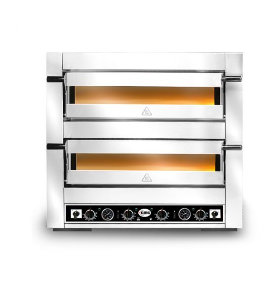 Pizzaofen FIRINO, Bedienelemente unten, 6+6 x Ø 30 cm, 2x 620 x 920 x 150 mm, 400 V, 12 kW